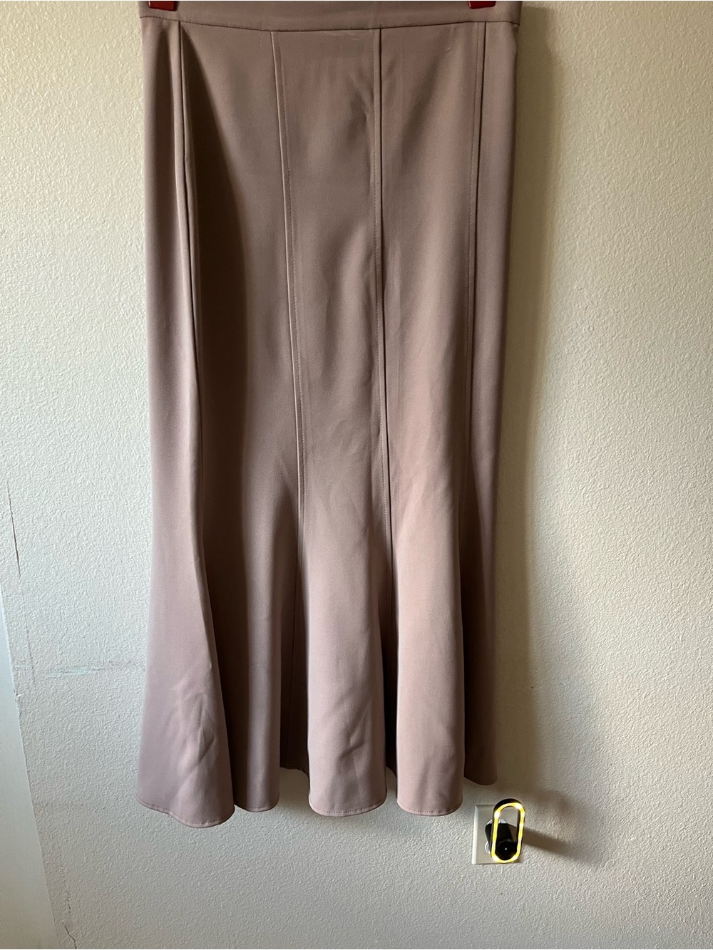 High-Waist Flared Midi Skirt in Taupe